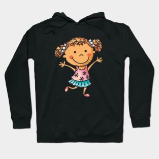 Charming Doll - Little Girl Illustration Hoodie